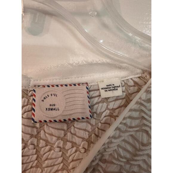 G-HLS STCL Womens XSmall Off White Textured Fringe Sleeveless Top Boho - Picture 5 of 7